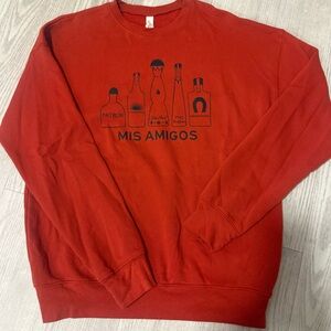 Mis Amigos Red Graphic Sweatshirt